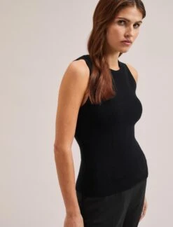 Tammy Cotton Blend Vest - Black 13 Tammy Cotton Blend Vest - Black -Cefinn Clothing Store SU24 K150 TAMMY BLACK LS 2225