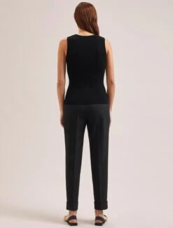 Tammy Cotton Blend Vest - Black 15 Tammy Cotton Blend Vest - Black -Cefinn Clothing Store SU24 K150 TAMMY BLACK LS 2239