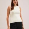 Tammy Cotton Blend Vest - Cream -Cefinn Clothing Store SU24 K150 TAMMY CREAM LS 1928
