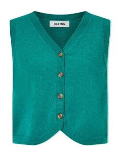 Wesley Cotton Blend V Neck Waistcoat - Turquoise 13 Wesley Cotton Blend V Neck Waistcoat - Turquoise -Cefinn Clothing Store SU24 K176 WESLEY TURQUOISE CO