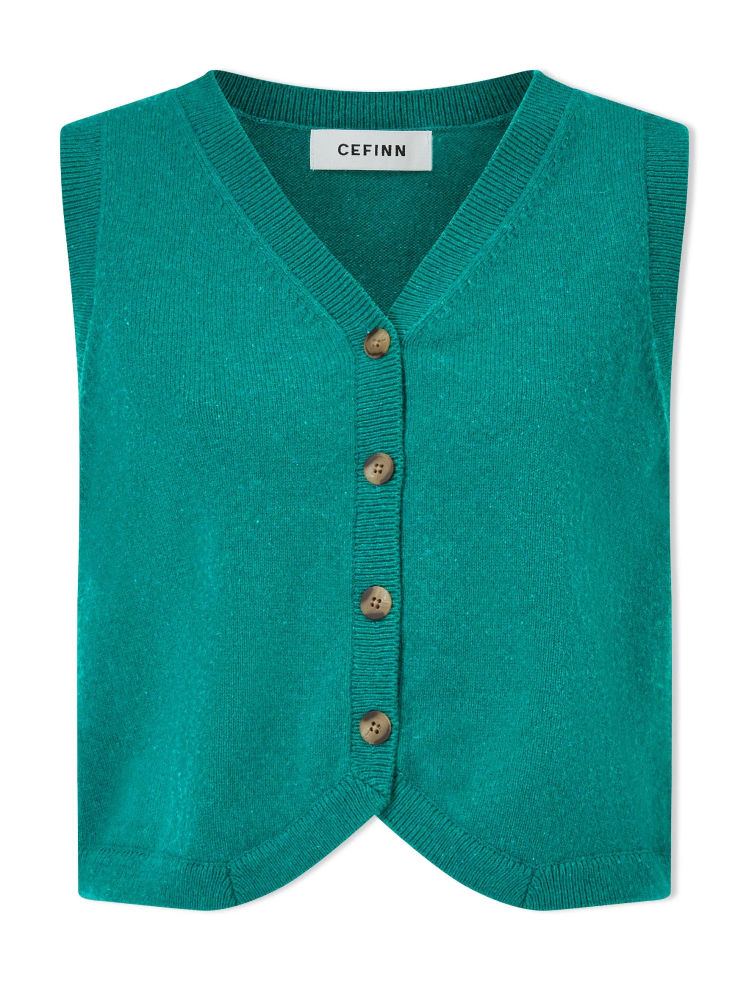 Wesley Cotton Blend V Neck Waistcoat - Turquoise 8 Wesley Cotton Blend V Neck Waistcoat - Turquoise - Image 6