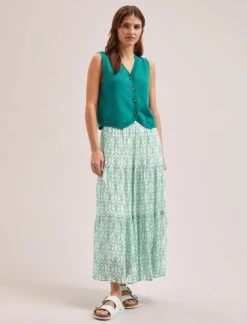 Wesley Cotton Blend V Neck Waistcoat - Turquoise 10 Wesley Cotton Blend V Neck Waistcoat - Turquoise -Cefinn Clothing Store SU24 K176 WESLEY TURQUOISE LS 1835