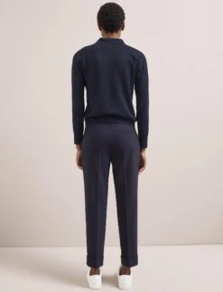 Josie Linen Blend Jumper - Navy -Cefinn Clothing Store SU24 K180 JOSIE NAVY LS 3103