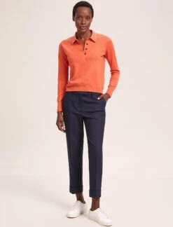 Josie Linen Blend Jumper - Orange -Cefinn Clothing Store SU24 K180 JOSIE ORANGE LS 40437