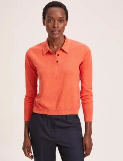 Josie Linen Blend Jumper - Orange -Cefinn Clothing Store SU24 K180 JOSIE ORANGE LS 40489