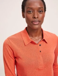 Josie Linen Blend Jumper - Orange -Cefinn Clothing Store SU24 K180 JOSIE ORANGE LS 40498