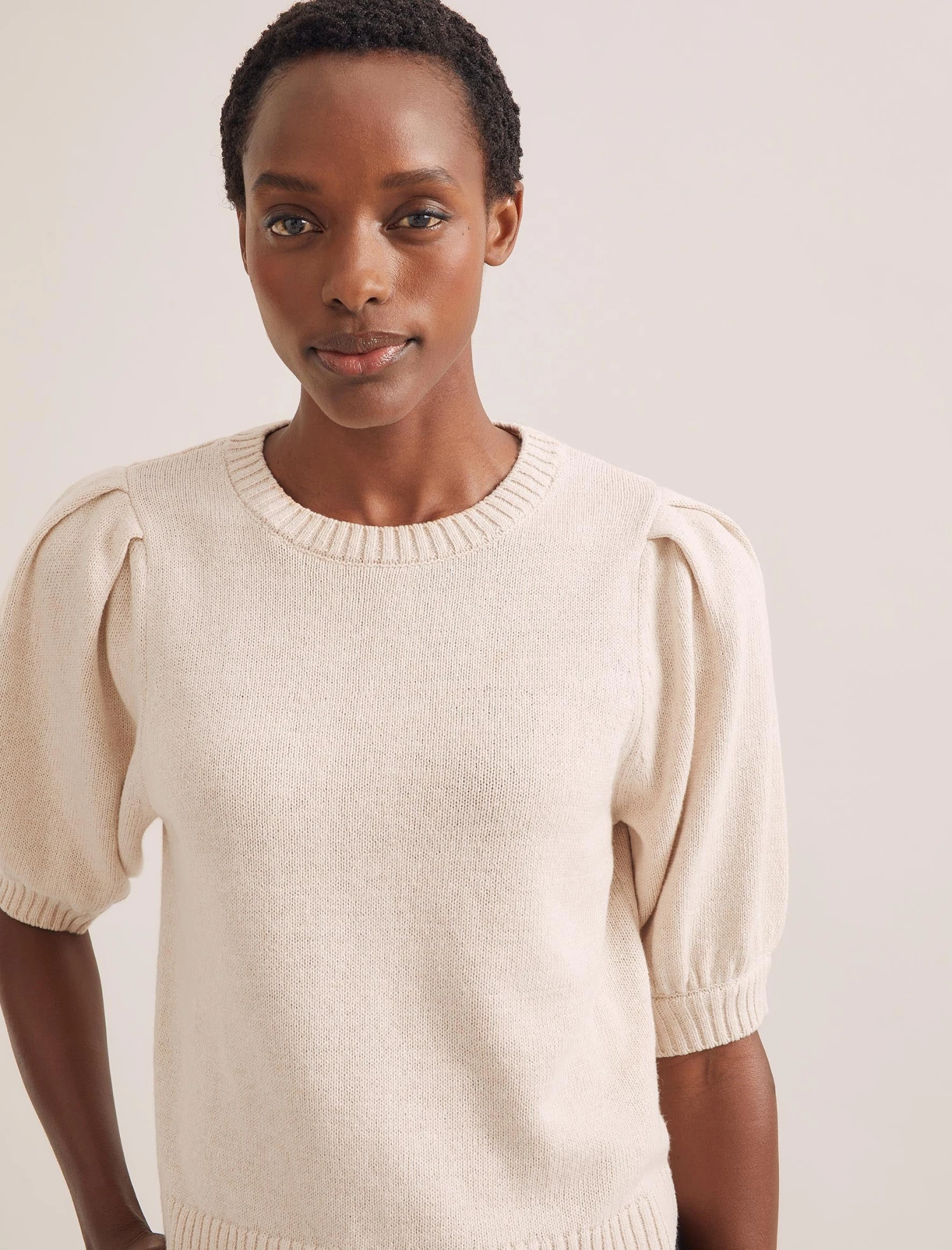 Amalie Linen Blend Jumper - Oatmeal 5 Amalie Linen Blend Jumper - Oatmeal - Image 3