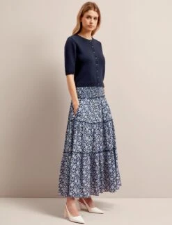 Clara Cashmere Cardigan - Navy -Cefinn Clothing Store SU24 K189 CLARA NAVY LS 26702