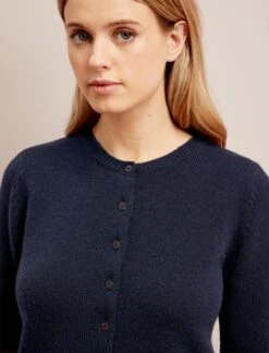 Clara Cashmere Cardigan - Navy -Cefinn Clothing Store SU24 K189 CLARA NAVY LS 26737