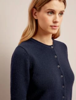 Clara Cashmere Cardigan - Navy -Cefinn Clothing Store SU24 K189 CLARA NAVY LS 26740
