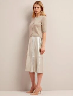 Clara Cashmere Cardigan - Sand -Cefinn Clothing Store SU24 K189 CLARA SAND LS 26431