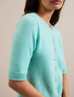 Clara Cashmere Cardigan - Spearmint -Cefinn Clothing Store SU24 K189 CLARA SPEARMINT LS 388