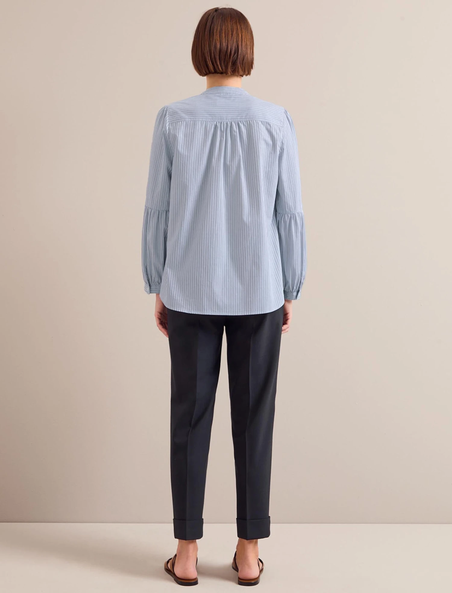 Ella Organic Cotton Shirt - Light Blue White Stripe 8 Ella Organic Cotton Shirt - Light Blue White Stripe - Image 6