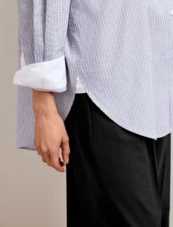 Sammy Organic Cotton Shirt - Blue White Stripe 12 Sammy Organic Cotton Shirt - Blue White Stripe -Cefinn Clothing Store SU24 S91 SAMMY BLUE WHITE STRIPE LS 27643