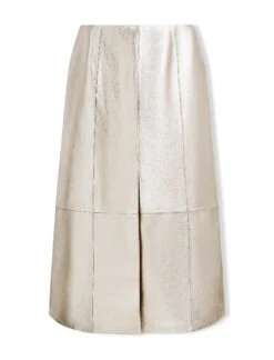 Robyn Leather Midi Skirt - Light Gold -Cefinn Clothing Store SU24 SK184 ROBYN LIGHTGOLD LS