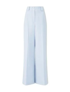 Tyler Linen Blend Wide Leg Trouser - Pale Blue -Cefinn Clothing Store SU24 TR97 TYLER PALEBLUE CO