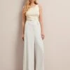 Tyler Linen Blend Wide Leg Trouser - Pearl 2 Tyler Linen Blend Wide Leg Trouser - Pearl -Cefinn Clothing Store SU24 TR97 TYLER PEARL LS 25905