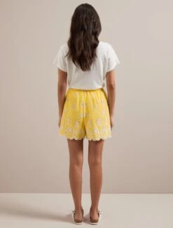 Bonnie Organic Cotton Shorts - Yellow White -Cefinn Clothing Store SU24 TR98 BONNIE YELLOWWHITE LS 967