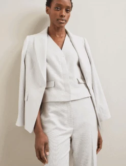 Tatum Linen Blend Easy Waist Trouser - Pearl -Cefinn Clothing Store SU24 TR99 TATUM PEARL LS 1346