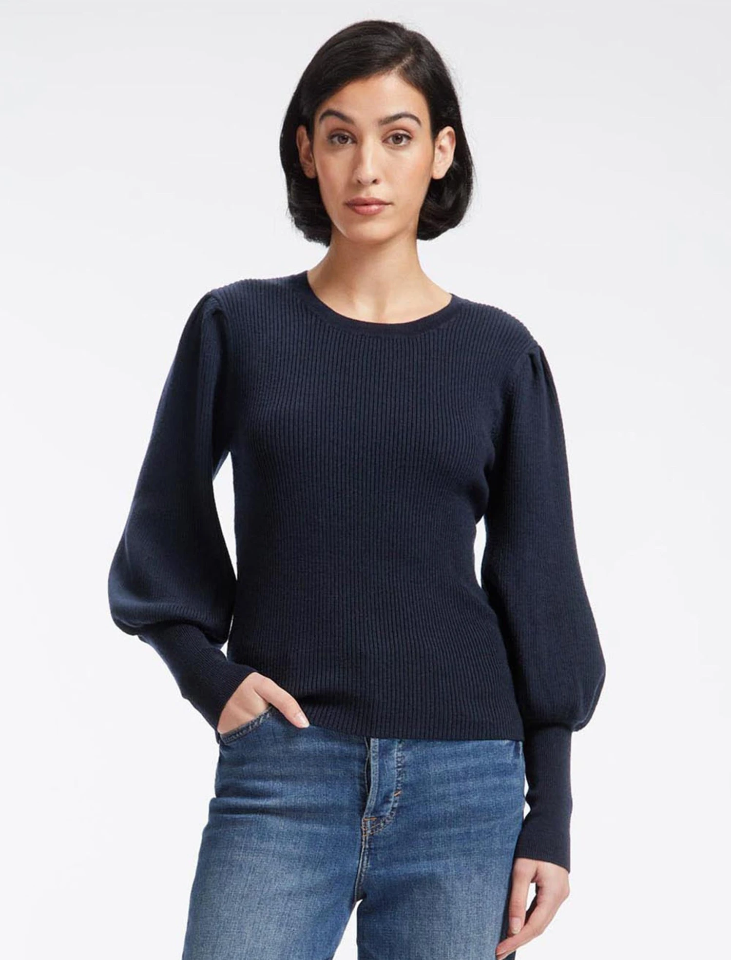 Eva Wool Crew Neck Jumper - Navy 3 Eva Wool Crew Neck Jumper - Navy
