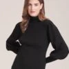 Eva Wool Roll Neck Jumper - Black