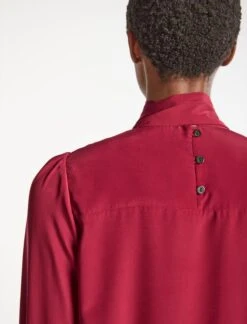 Bianca Blouse With Scarf - Red -Cefinn Clothing Store WI22 B124 BIANCA RED LS 312