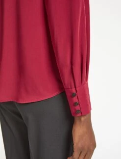 Bianca Blouse With Scarf - Red -Cefinn Clothing Store WI22 B124 BIANCA RED LS 317