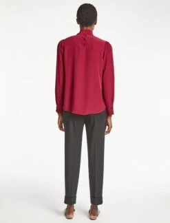 Bianca Blouse With Scarf - Red -Cefinn Clothing Store WI22 B124 BIANCA RED LS 319