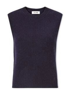 Janie Wool Round Neck Sleeveless Jumper - Navy -Cefinn Clothing Store WI22 K57 JANIE NAVY CO 50bb8aaa 7a82 4113 9a49 c1b83fc3741a
