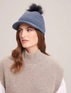 Beata Wool Hat - Denim Blue -Cefinn Clothing Store WI23 H2 BEATA DENIMBLUE LS 34289