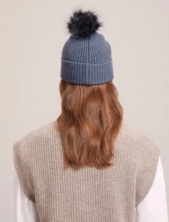 Beata Wool Hat - Denim Blue -Cefinn Clothing Store WI23 H2 BEATA DENIMBLUE LS 34304