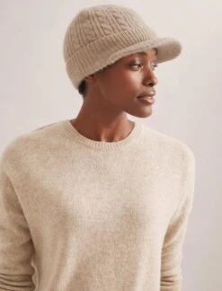 Beata Cashmere Hat - Beige -Cefinn Clothing Store WI23 H3 BEATA BEIGE LS 1324