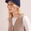 Beata Cashmere Hat - Navy -Cefinn Clothing Store WI23 H3 BEATA NAVY LS 17772