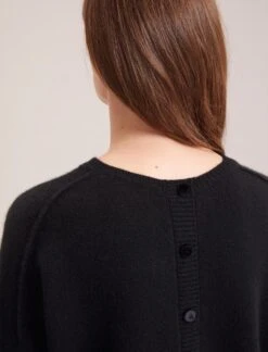 Lainey Cashmere Jumper - Black -Cefinn Clothing Store WI23 K169 LAINEY BLACK SK181 SAWYER GREEN BRAMBLE PRINT 33638