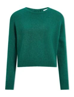 Lainey Cashmere Jumper - Green -Cefinn Clothing Store WI23 K169 LAINEY GREEN CO
