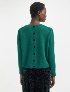Lainey Cashmere Jumper - Green -Cefinn Clothing Store WI23 K169 LAINEY GREEN LS 1211