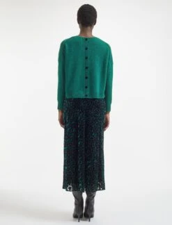 Lainey Cashmere Jumper - Green -Cefinn Clothing Store WI23 K169 LAINEY GREEN LS 1235
