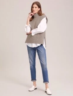 Janice Cashmere Blend Funnel Neck Sleeveless Jumper - Taupe -Cefinn Clothing Store WI23 K25 JANICE TAUPE S72 ELLA WHITE 34202 df8d872c af83 4e4d abf2 33c41d498a66