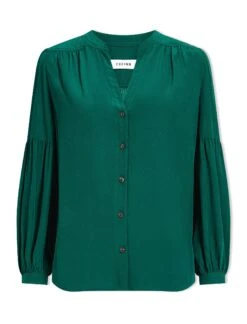 Ella Silk Shirt - Dark Green 17 Ella Silk Shirt - Dark Green -Cefinn Clothing Store WI23 S82 ELLA DARKGREEN CO
