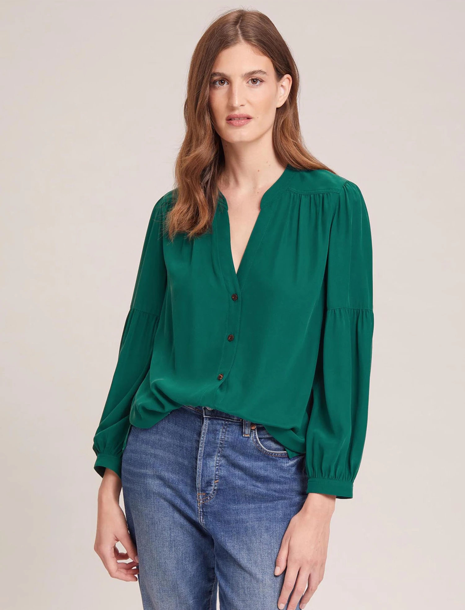 Ella Silk Shirt - Dark Green 4 Ella Silk Shirt - Dark Green - Image 2