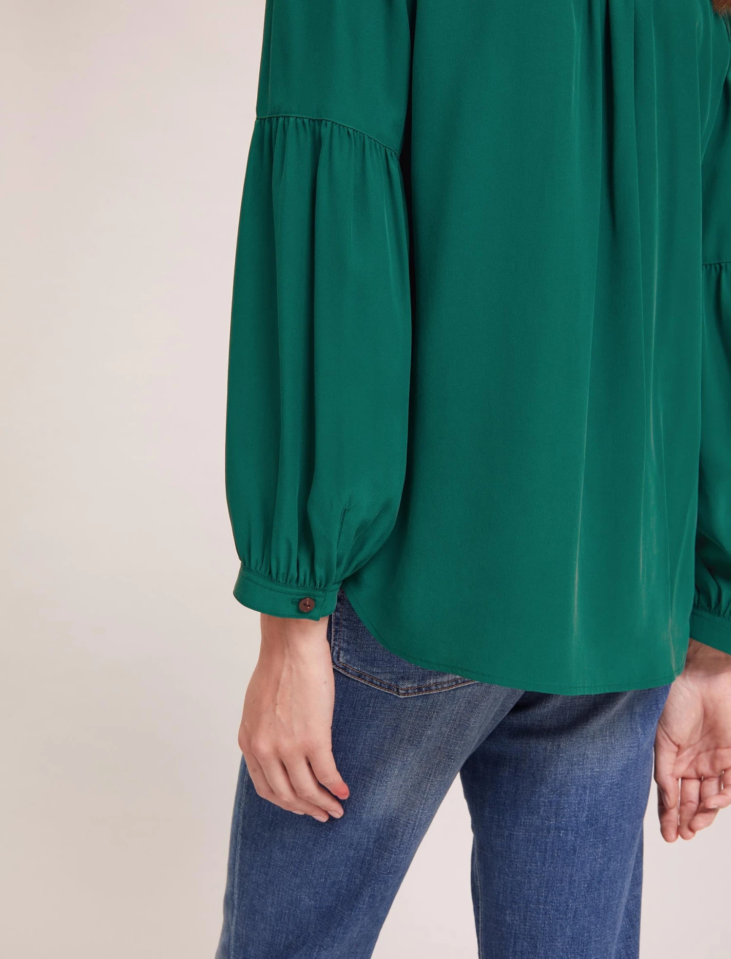 Ella Silk Shirt - Dark Green 7 Ella Silk Shirt - Dark Green - Image 5