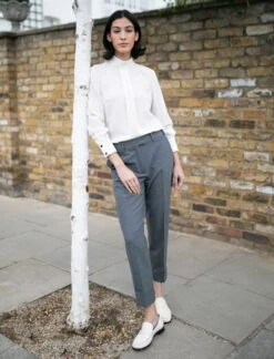 Clement New Wool Easy Waist Turn Up Trouser - Mid Grey 11 Clement New Wool Easy Waist Turn Up Trouser - Mid Grey -Cefinn Clothing Store clement mid grey 37f53e15 f25a 41a5 9a99 34bbca0e9243