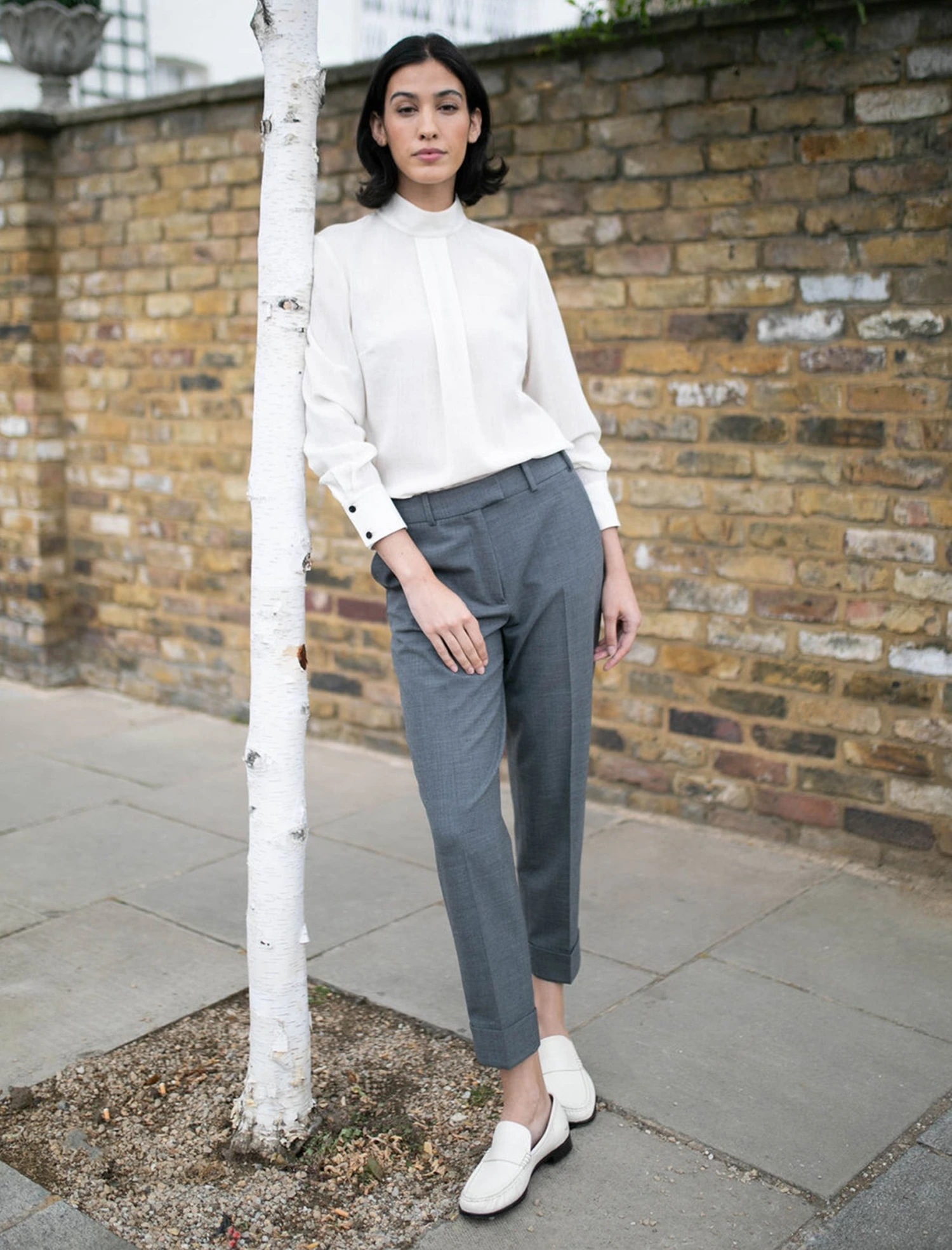 Clement New Wool Easy Waist Turn Up Trouser - Mid Grey 5 Clement New Wool Easy Waist Turn Up Trouser - Mid Grey - Image 3