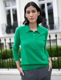 Josie Cashmere Collared Jumper - Emerald Green -Cefinn Clothing Store josie emerald c93feb7a a710 4c47 94a3 9f00a60a8193