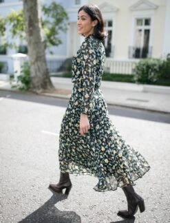 Zoe Maxi Dress - Black Yellow Deco Floral Print -Cefinn Clothing Store zoe black2 c2e06e99 3e45 40ea a035 d4708c87730f